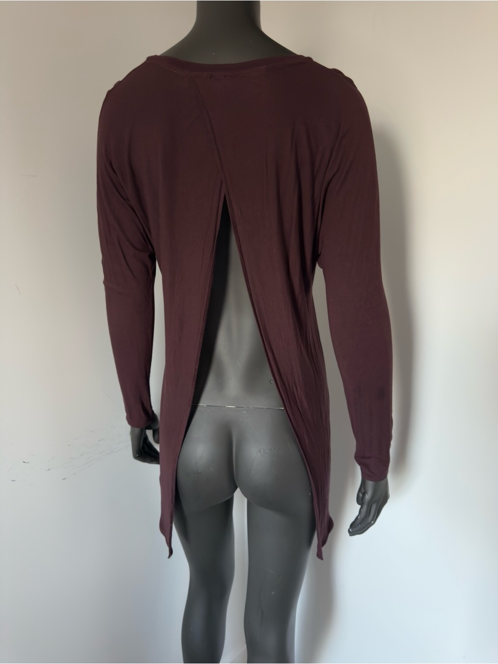 Wilfred Free Burgundy Open Back Long Sleeve Tunic Top Size S